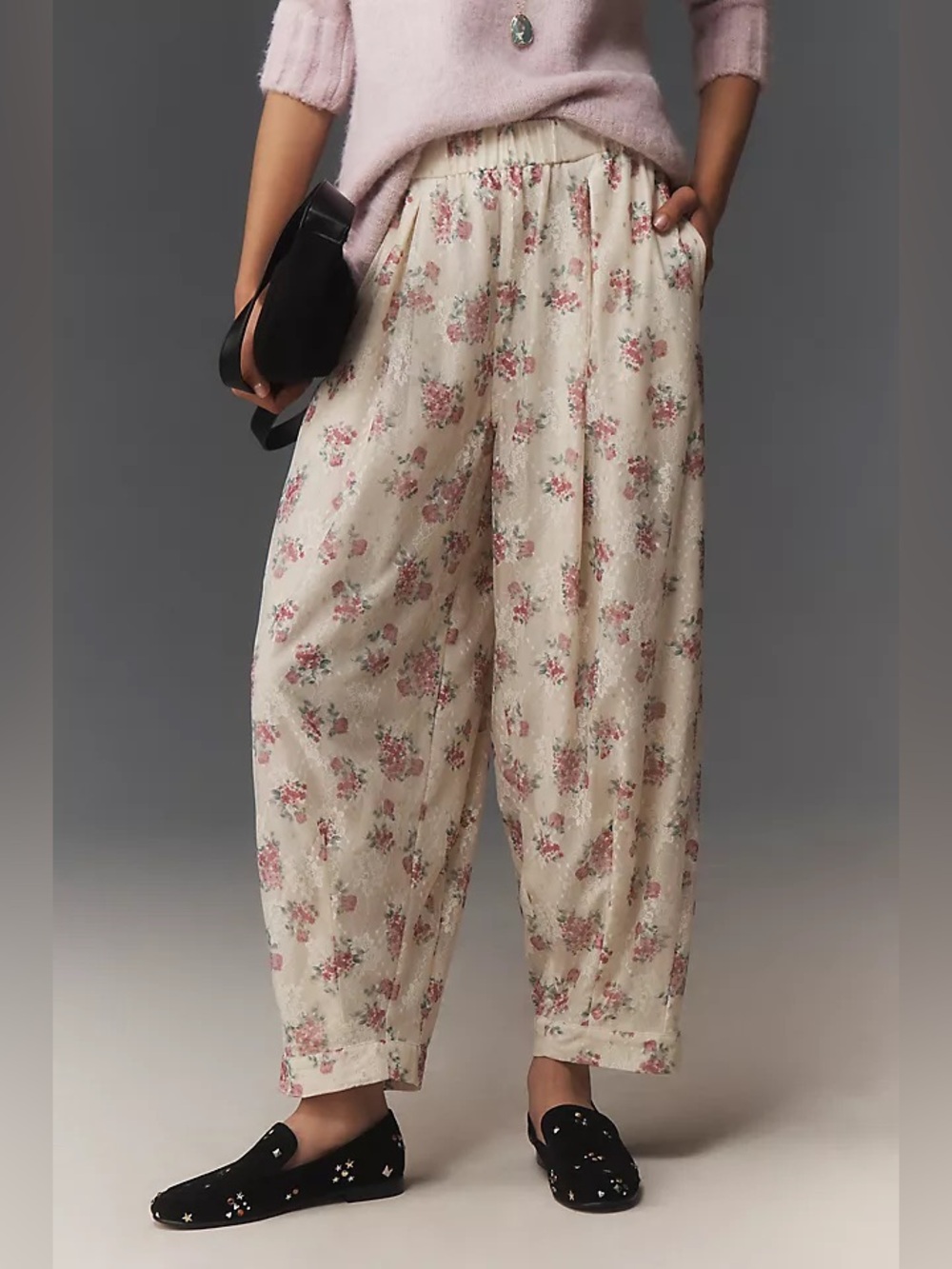 Anthropologie Maeve Floral Lace Balloon Pants Womens Size S Tall